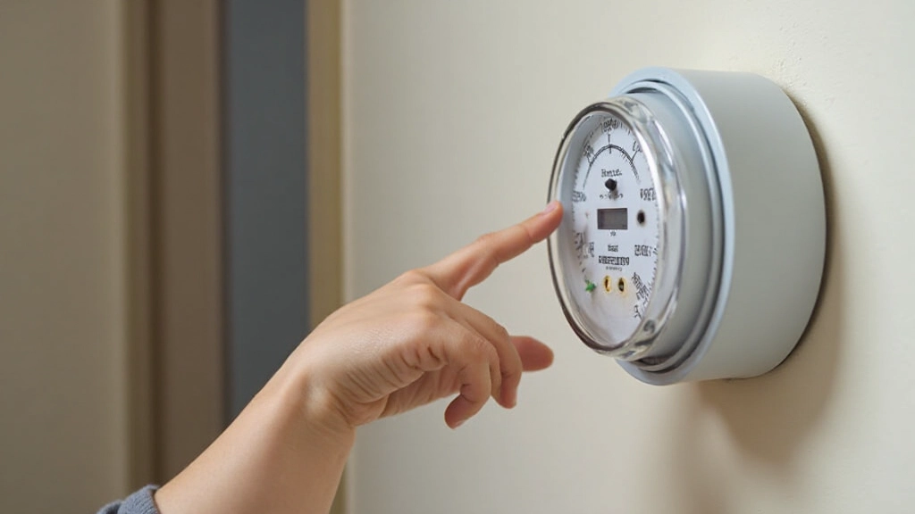 Счетчик электроэнергии на стене квартиры, крупный план циферблата