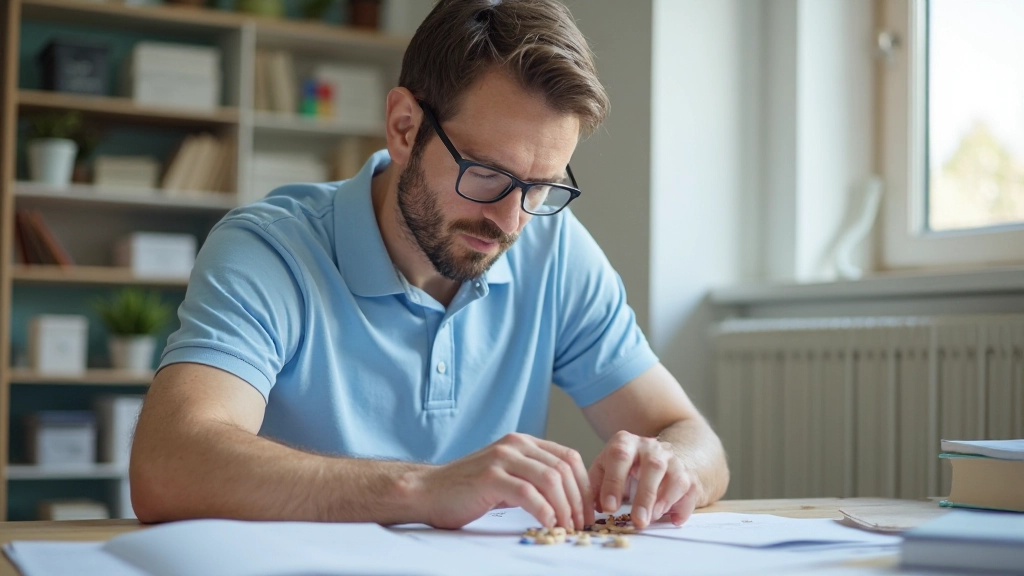 Человек выполняет упражнение для тренировки мозга