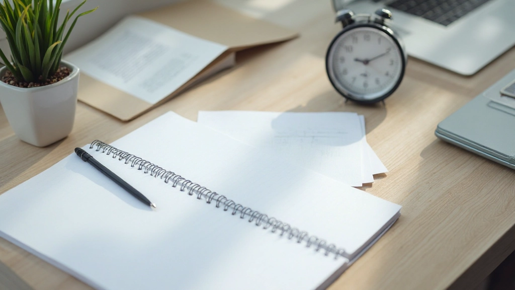 Производительный рабочий стол с таймером и блокнотом для техники Помодоро